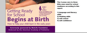 My mother's heart goes out to all the young mothers who will not know that the earliest years are not designed for these 4 skill areas.