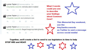Celebrate Memorial Day by helping me get the Anti CCSS words off the ground and off to D.C.!!